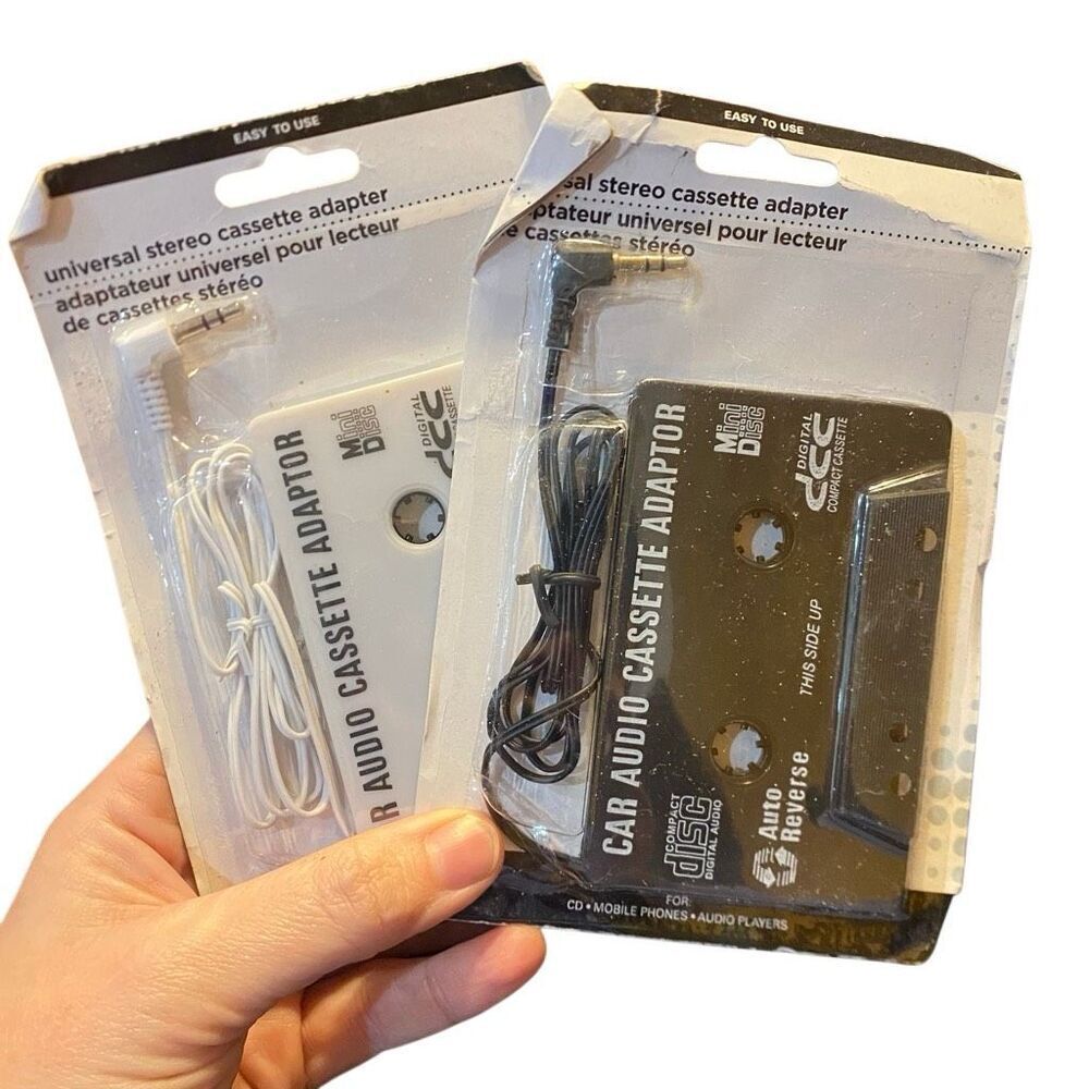 2- Car Music Player Cassette Tape Audio Adapter 3.5mm Aux Cable For MP3 Phone